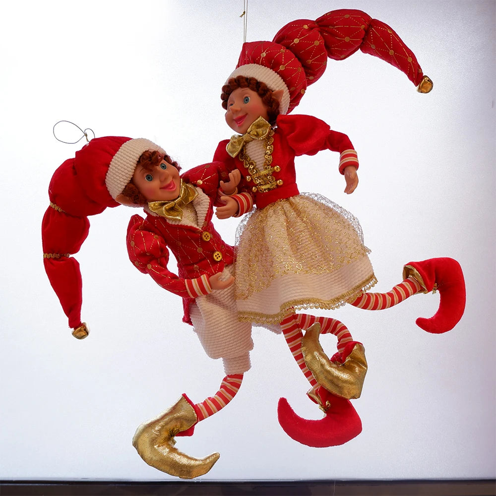 Elf Couple Plush Dolls: Festive Tree Ornaments ATHLEXES