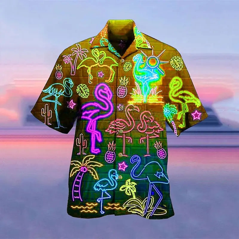 Hawaiian 3D Printed Short-Sleeve Shirt ATHLEXES