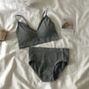 Women's Sports Bra Set Underwear Bra Korean Style Push Up No Steel Ring Bra High Elastic Panty Set ATHLEXES