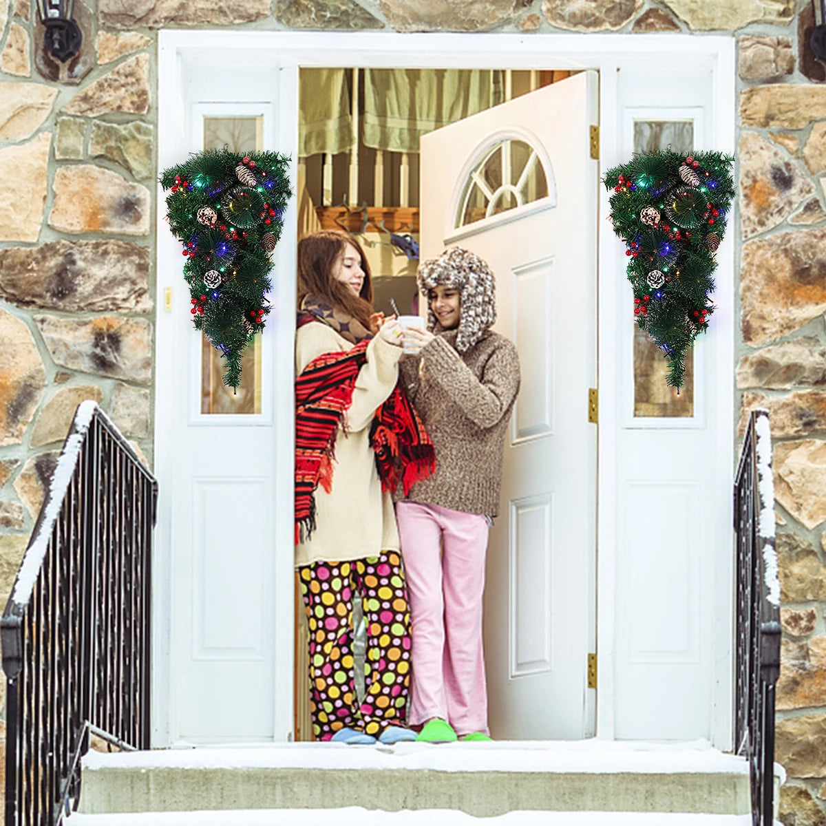 Lifeideas Cordless LED Christmas Wreath Decoration ATHLEXES