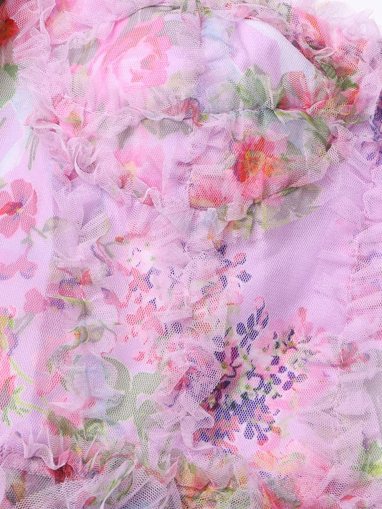 Chic Floral Patchwork Mesh Dress for Women ATHLEXES
