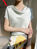 Chic Satin Silk Summer Blouse for Women ATHLEXES
