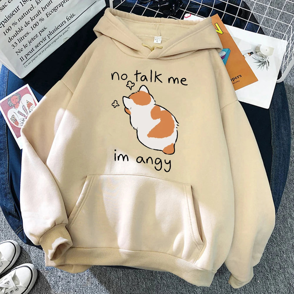 Cute Cat Print Oversized Hoodie for Women ATHLEXES