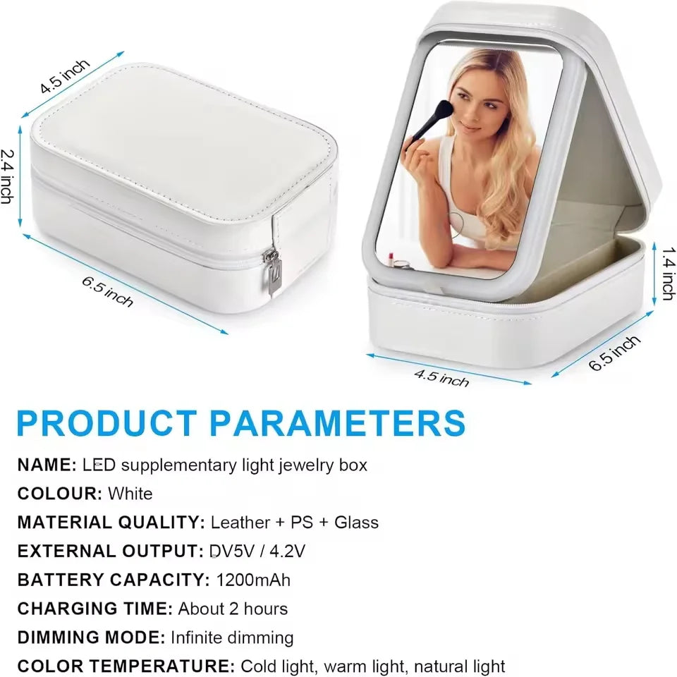 LuxeGlow Portable LED Makeup Mirror Case ATHLEXES