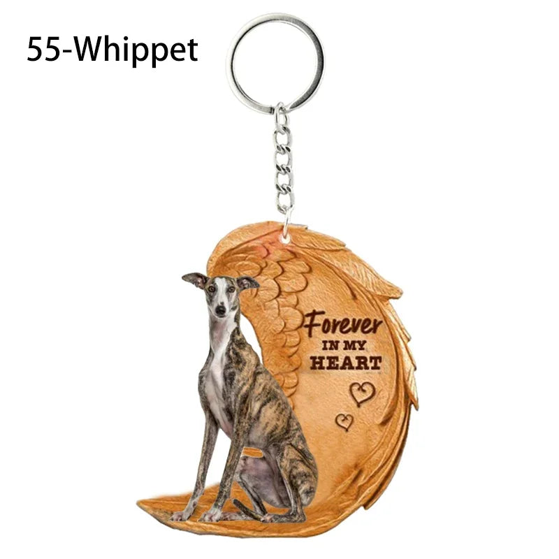Heartfelt Dog Angel Pendant Keychain ATHLEXES