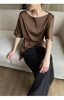 Chic Satin Half Sleeve Blouse for Women ATHLEXES