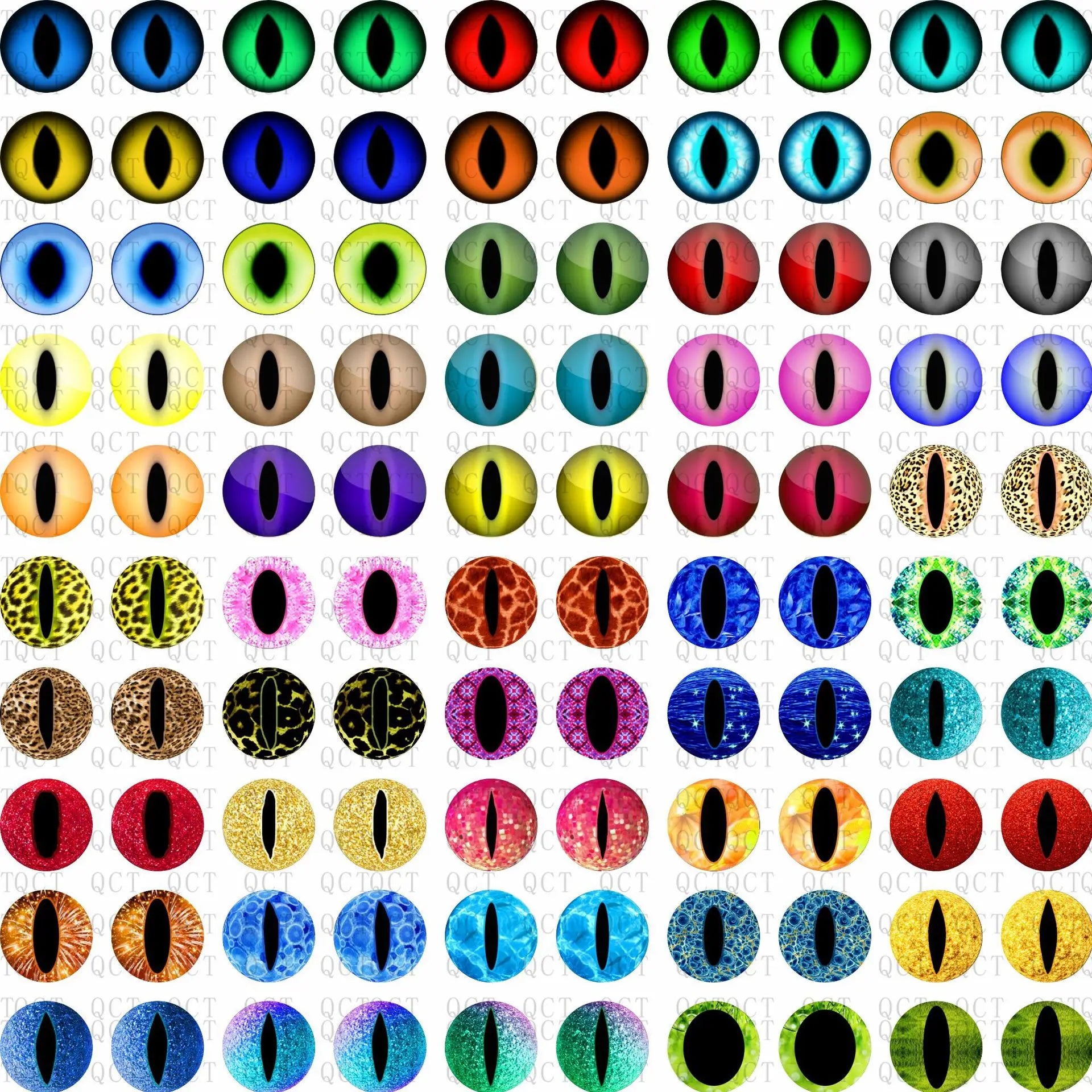 Dazzling Dragon Cat Eye Glass Cabochons - 50Pcs Set ATHLEXES