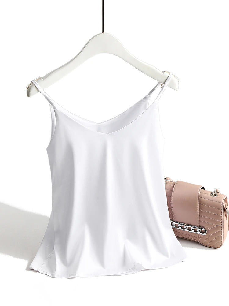 Silk Elegance V Neck Halter Cami Top for Women ATHLEXES