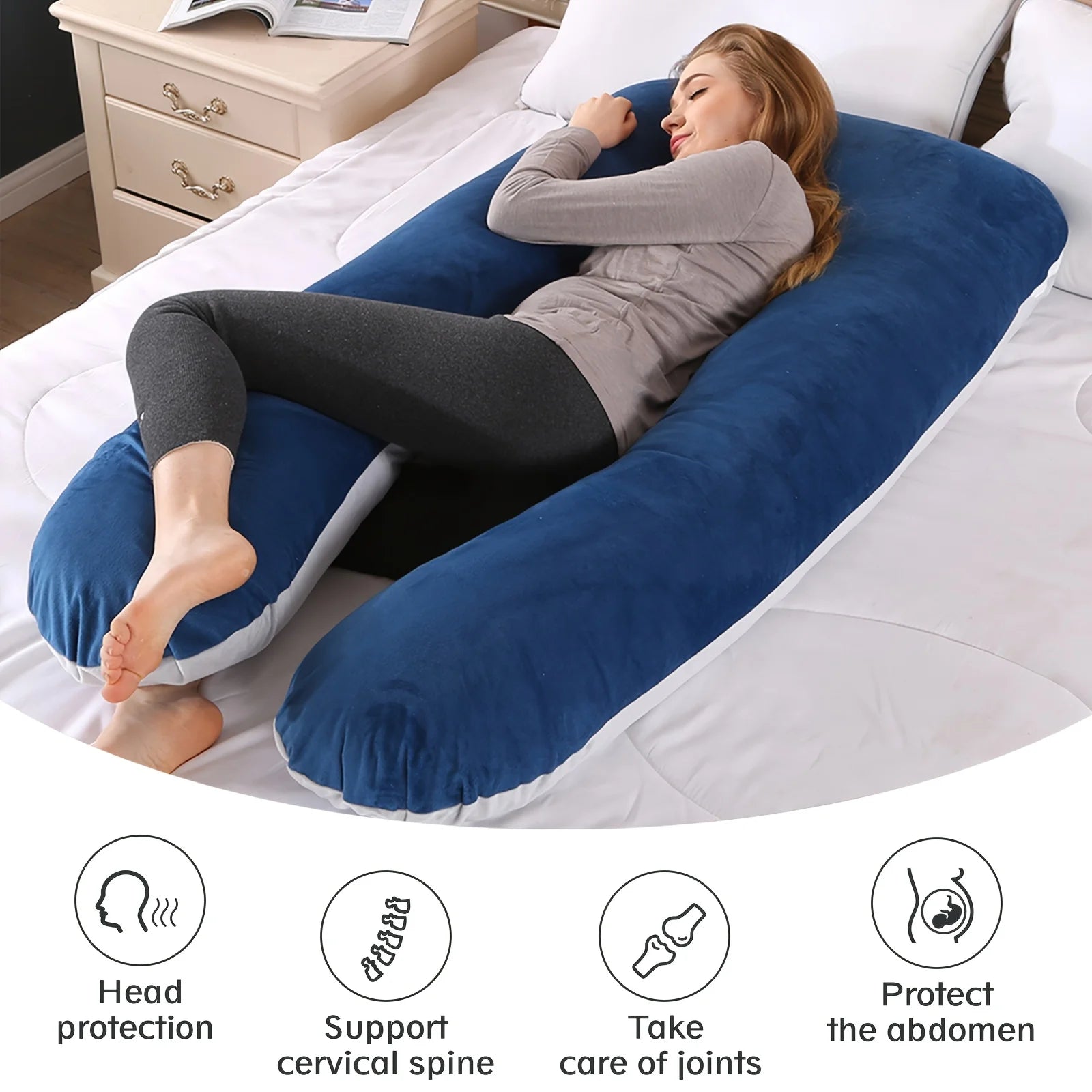 DreamNest Luxury Full-Body Pregnancy Pillow ATHLEXES