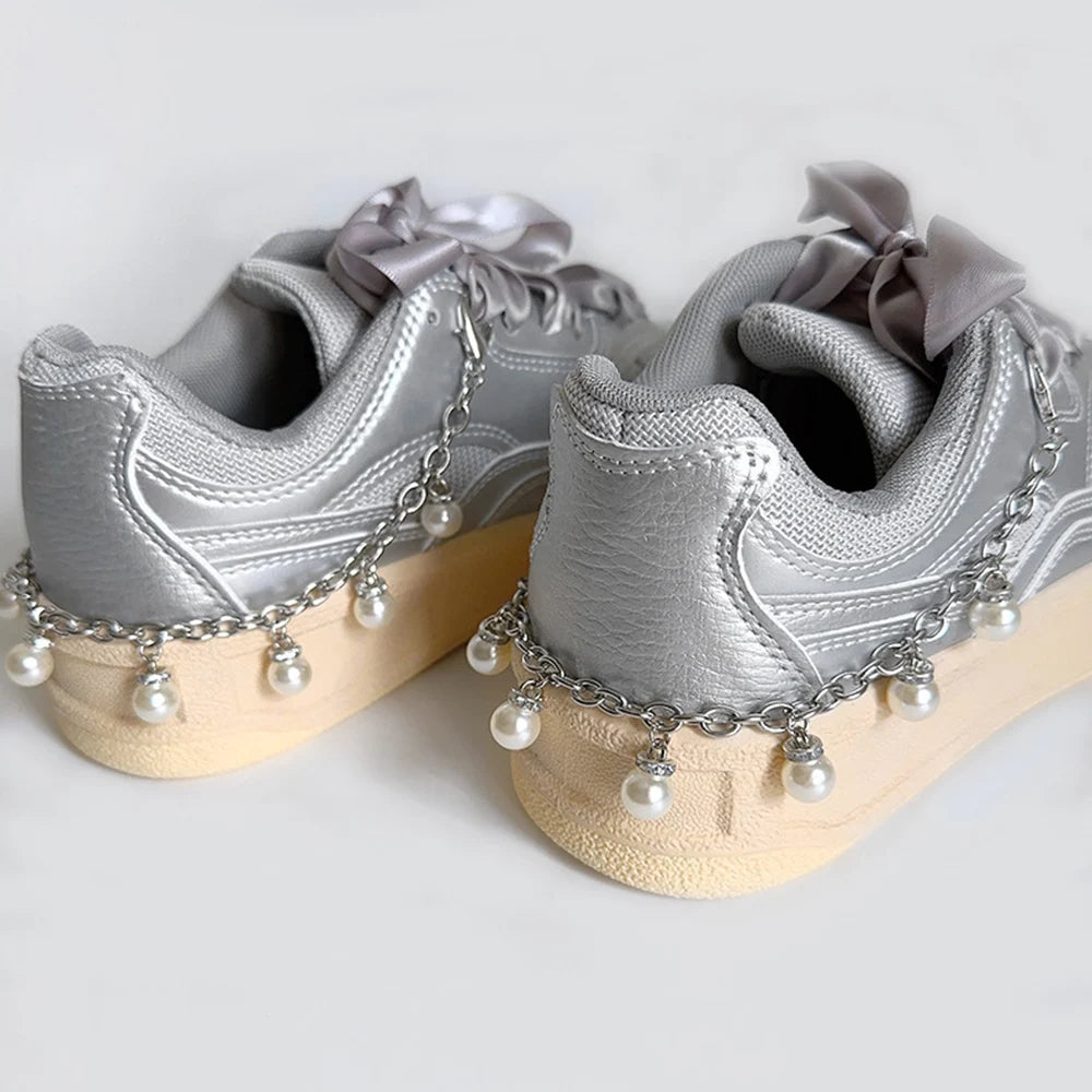 Pearl Charm Metal Shoe Buckle Chain Decorations ATHLEXES