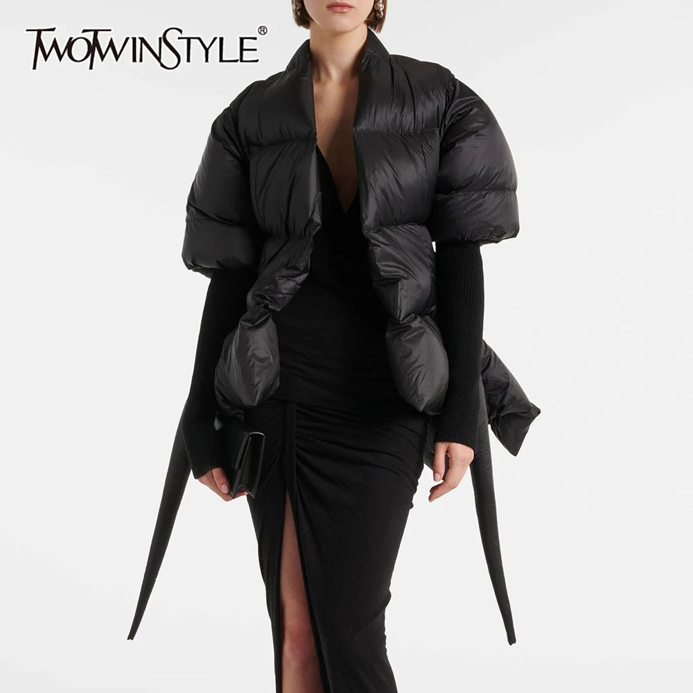 Chic Lace Up Cotton Tunic Coat for Women ATHLEXES