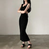 Korean Knit Square Collar Summer Dress ATHLEXES