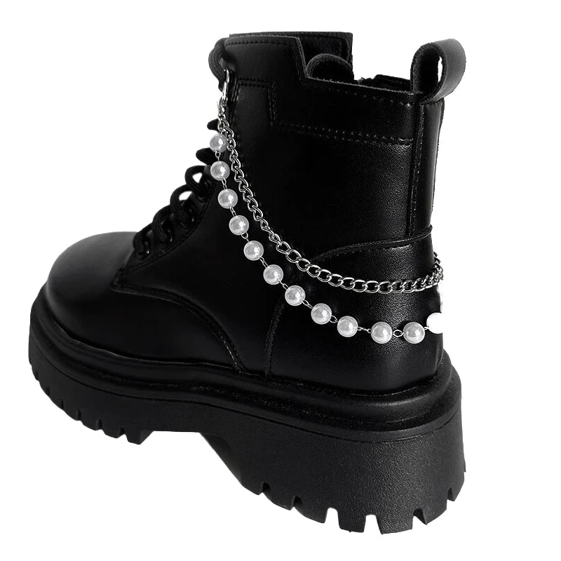 Elegant Pearl Chain Accessories for Martin Boots and Shoes ATHLEXES