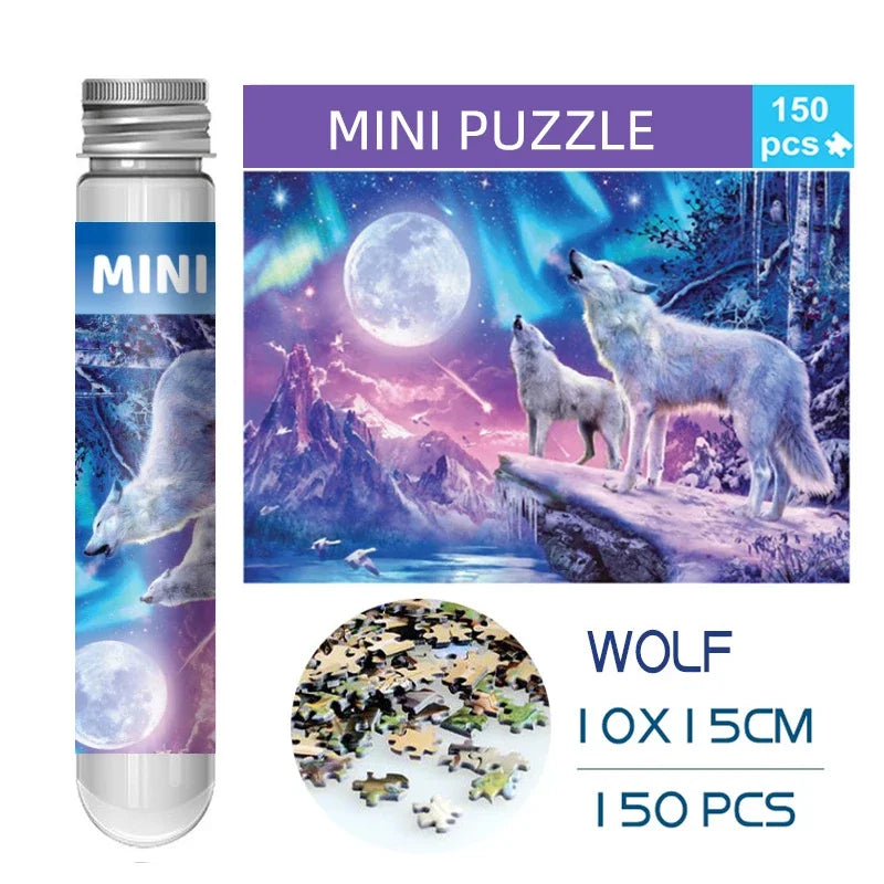 Wolf Art Test Tube Puzzle: 150PCS Decompression Game ATHLEXES