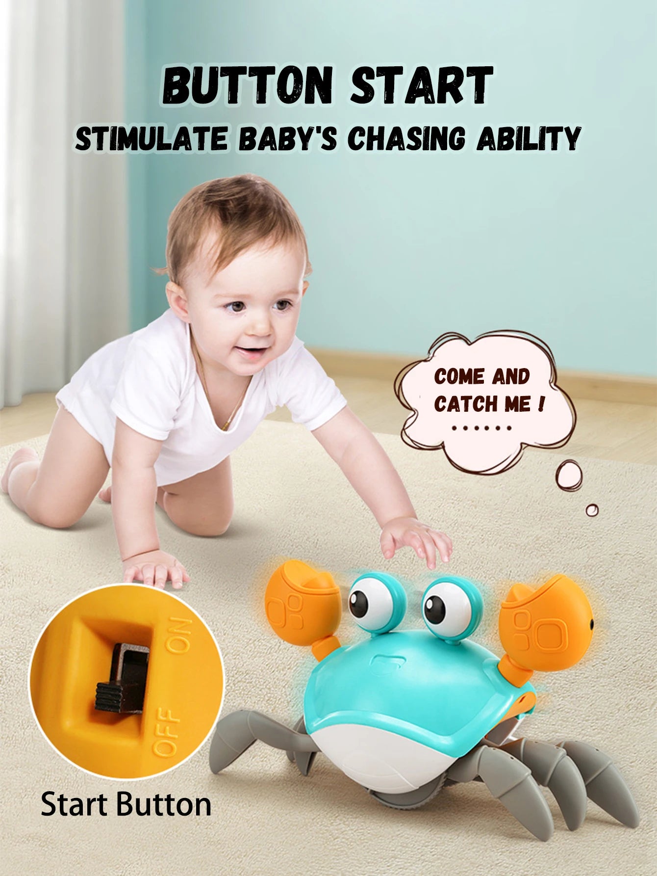 CrawlAway Music-Activated Crab Toy ATHLEXES