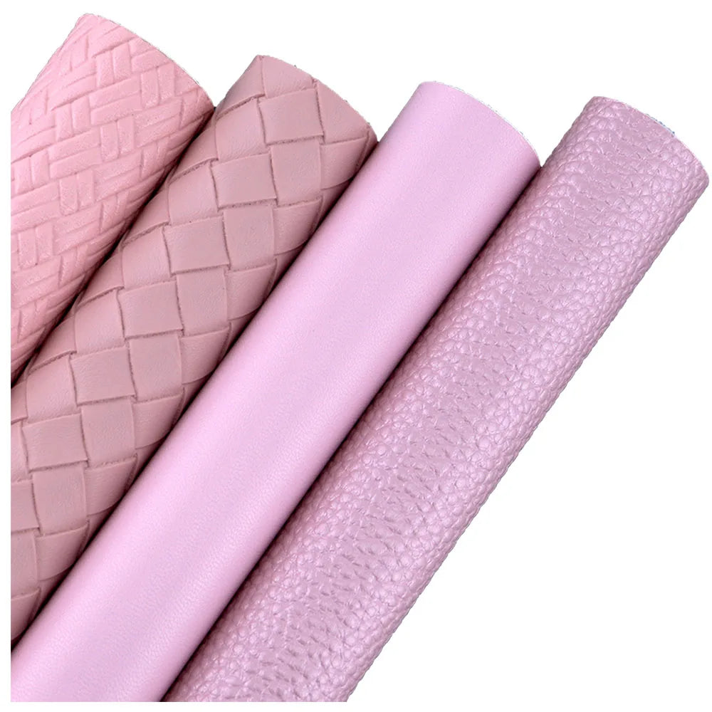 Elegant Pink Litchi Leather Vinyl Fabric Roll 30x132cm ATHLEXES