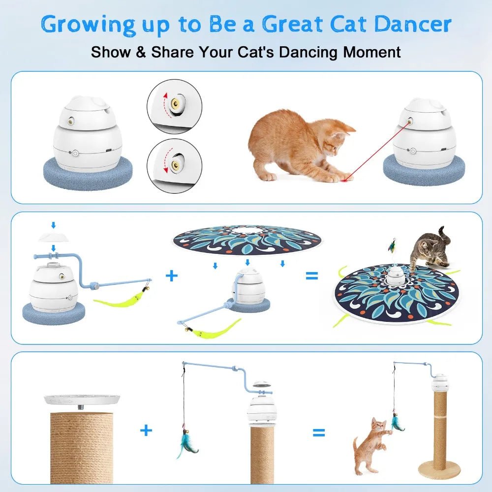 Electric Cat Toy with USB Charging, 360 Rotating, Interactive Puzzle, Intelligent Pet Items, Teasing Feather, Cat Supplies, Acce ATHLEXES