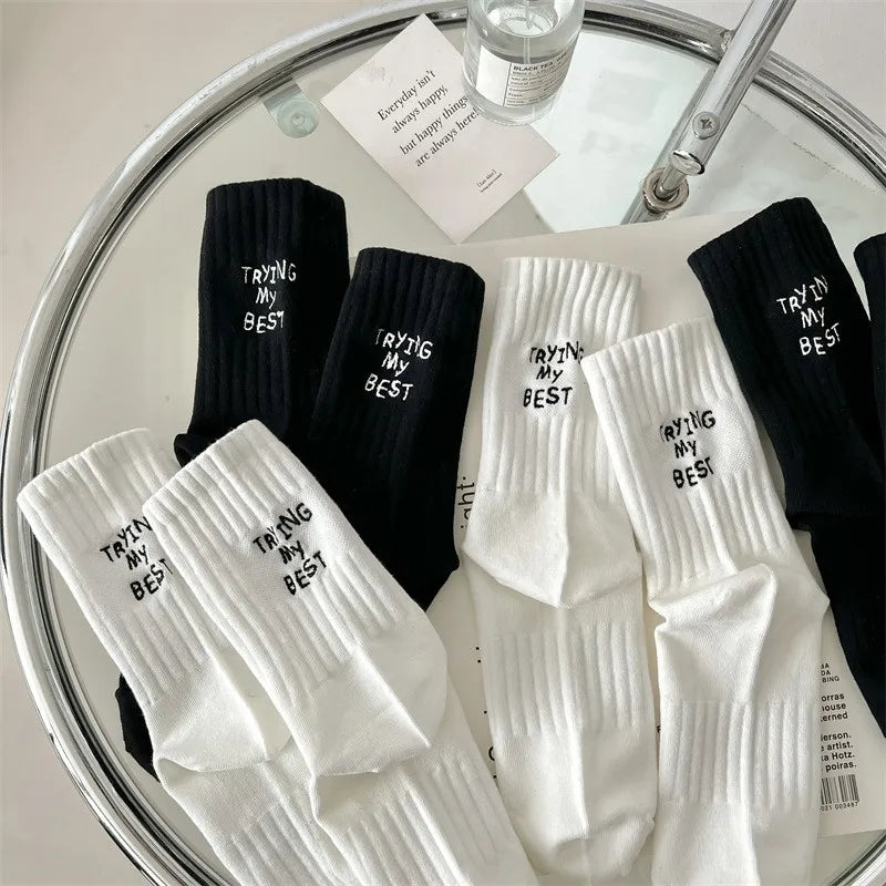 Japanese Style Embroidered Women Crew Socks ATHLEXES
