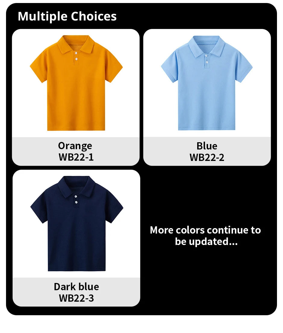 Stylish Kids' Solid Color Polo T-Shirt ATHLEXES