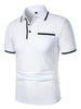 Luxe Lapel Solid Color Men's Short Sleeve Polo ATHLEXES