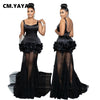 Elegant 3D Floral Mesh Mermaid Maxi Dress ATHLEXES