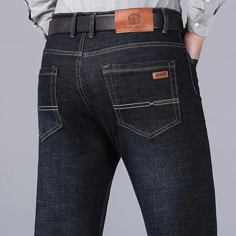 Classic Slim Fit Black Biker Jeans for Men ATHLEXES