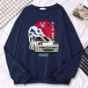 Japanese Crane Sunset Fleece Pullover Sweatshirt ATHLEXES