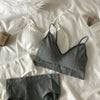 Women's Sports Bra Set Underwear Bra Korean Style Push Up No Steel Ring Bra High Elastic Panty Set ATHLEXES