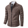 Velvet Warmth High Collar Cardigan for Men - Winter Knitwear ATHLEXES