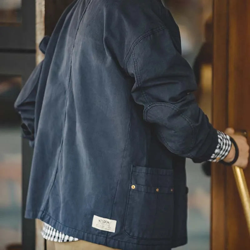 Maden Retro Multi-Pocket Navy Hunting Jacket for Men ATHLEXES