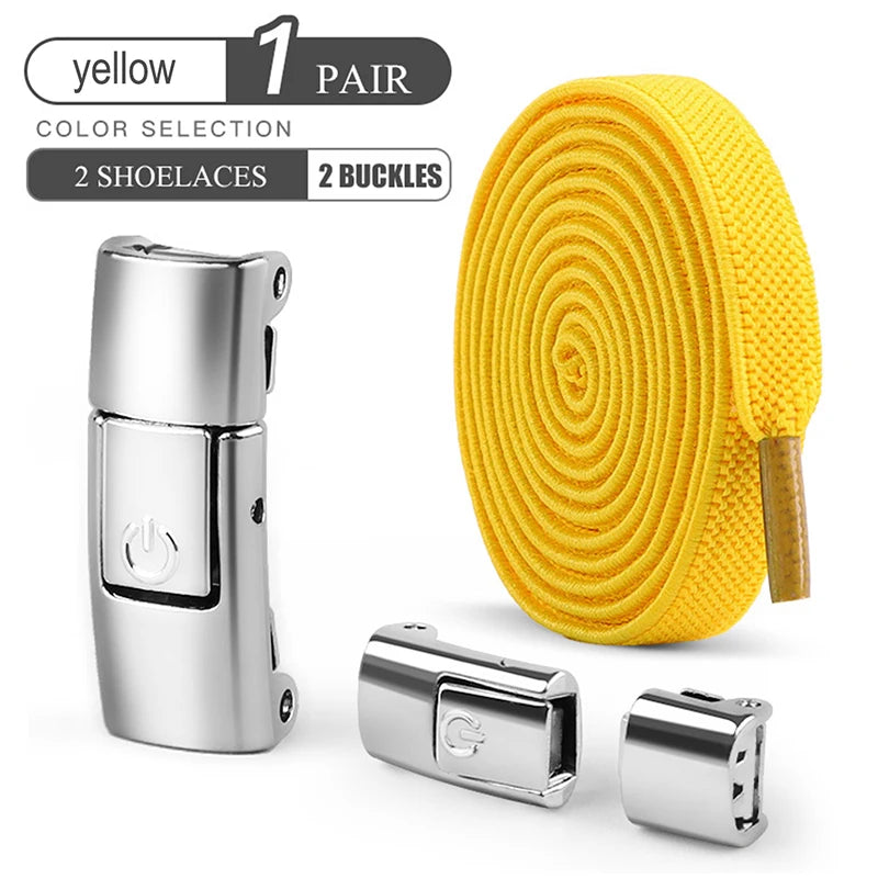 No Tie Elastic 8mm Press Lock Shoelaces for Sneakers ATHLEXES
