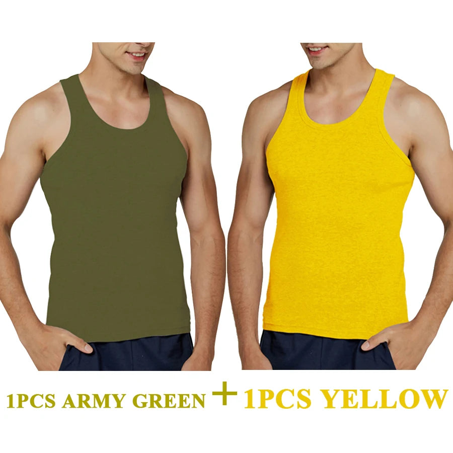 SummerFit Men's Cotton Sleeveless Gym Top ATHLEXES