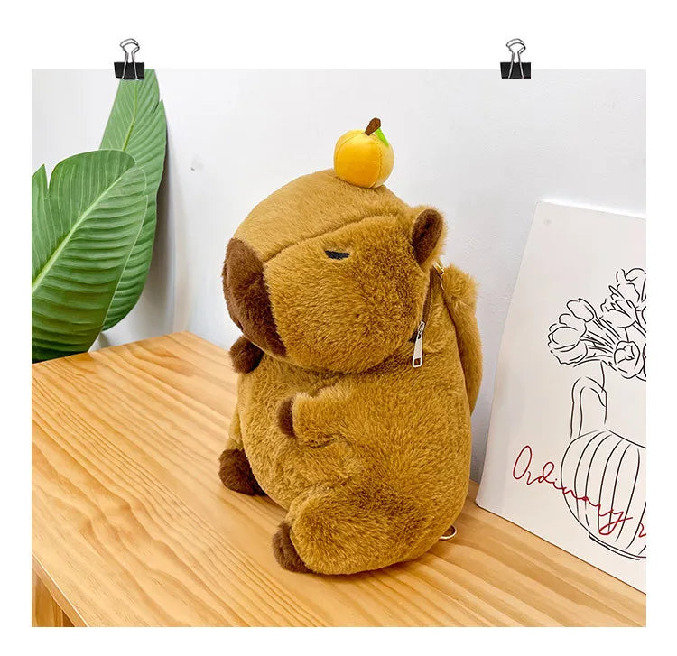 Kawaii Capybara Plush Backpack for Kids ATHLEXES