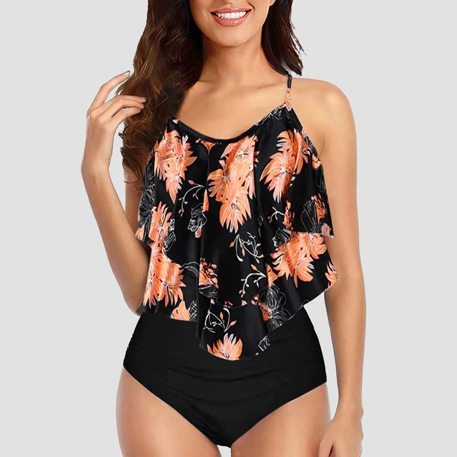 Vintage Ruffle Ruched High Rise Bikini Set ATHLEXES