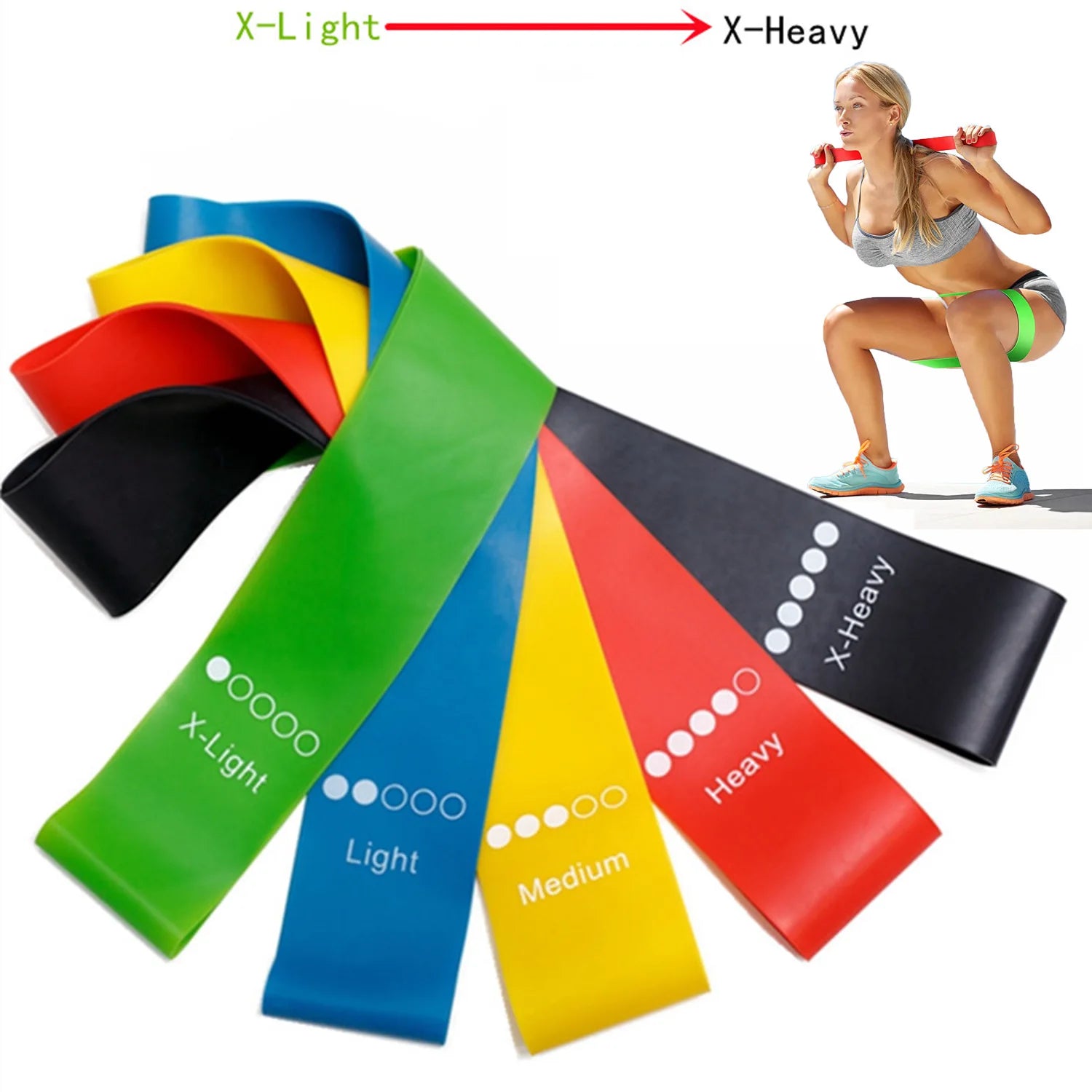 EliteFlex 5Pcs Yoga Resistance Bands Set ATHLEXES