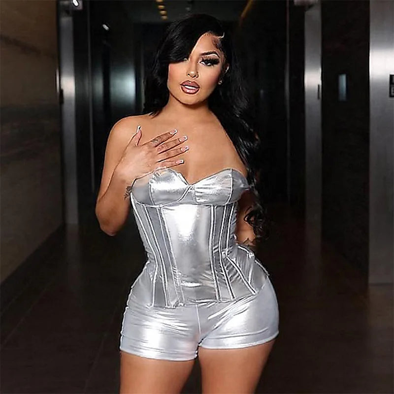 Goddess Glam Metallic Corset Top ATHLEXES