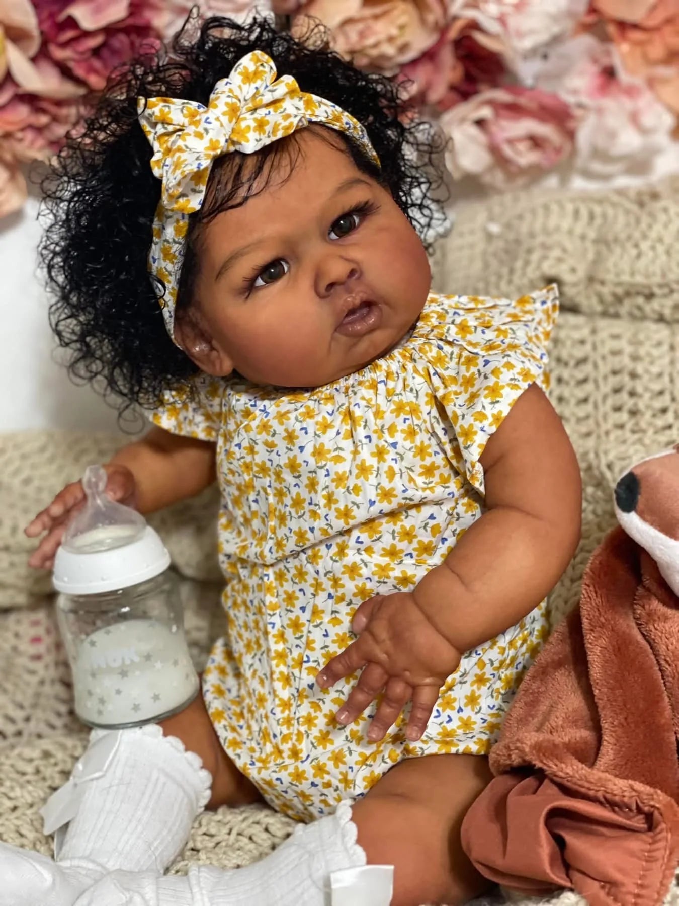NPK 24inch Lifelike Dark Skin Reborn Baby Doll ATHLEXES