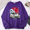 Japanese Crane Sunset Fleece Pullover Sweatshirt ATHLEXES