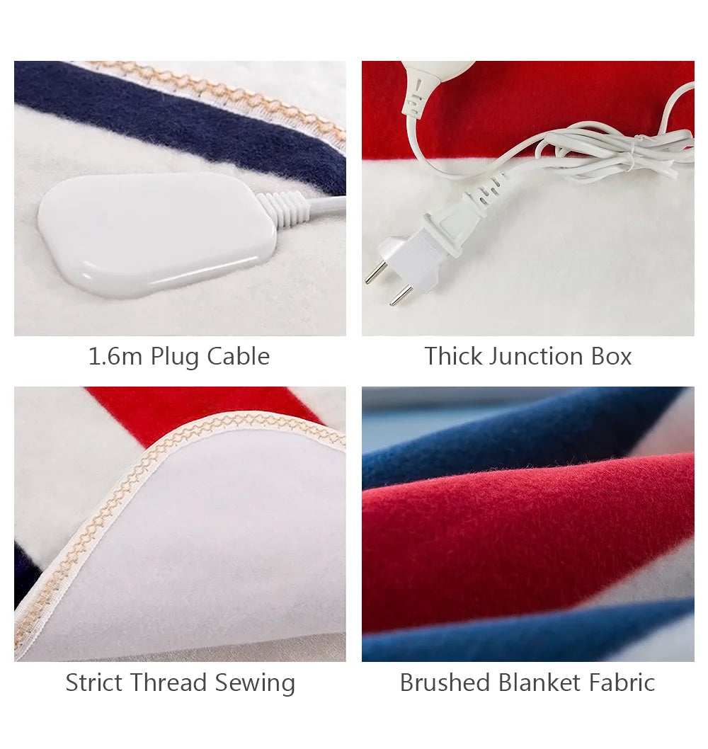 CozyStripe Heated Blanket with Adjustable Warmth ATHLEXES