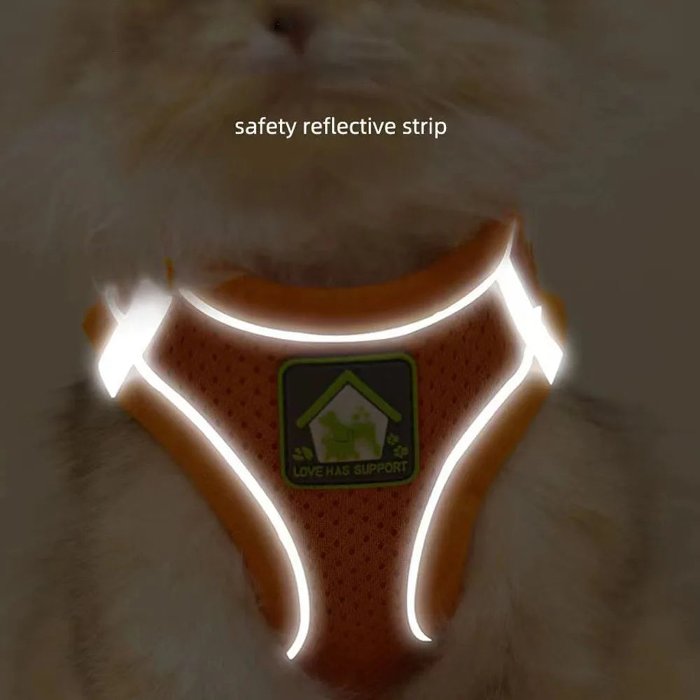 Reflective Cat Harness Set with Adjustable Leash for Small Pets ATHLEXES