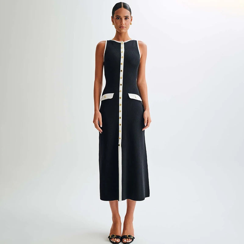 TARUXY Elegant High Waist Ribbed Knit Dress ATHLEXES