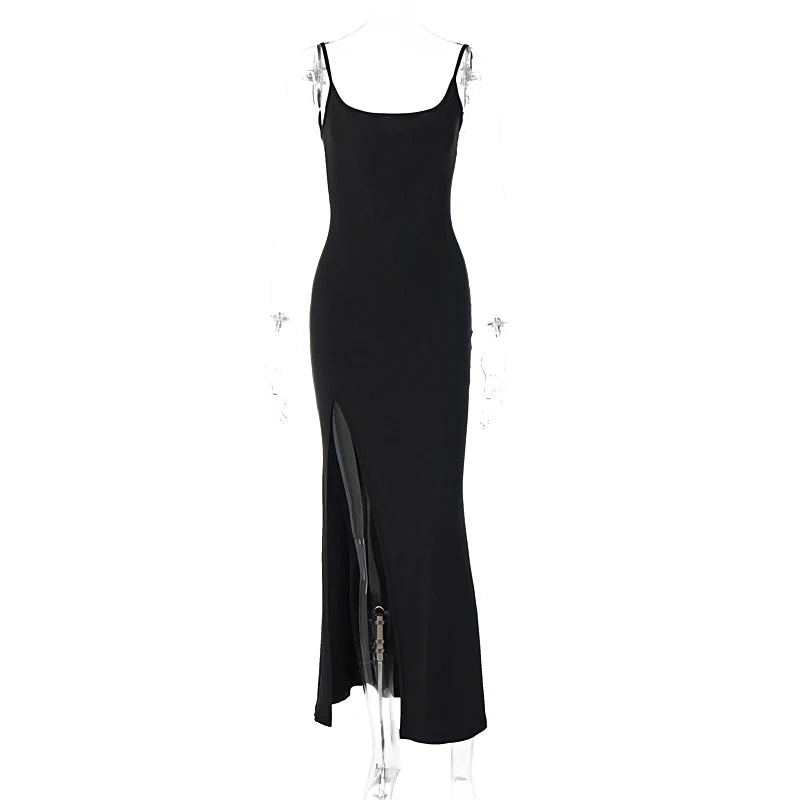 Elegant Lace-Back Cami Maxi Dress ATHLEXES
