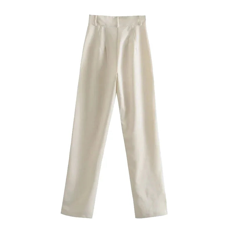Chic High Waist Straight Leg Office Pants ATHLEXES