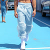 2024 Men's Mesh Transparent Drawstring Joggers Fashion Trousers ATHLEXES
