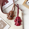 Colorful Teddy Dog Leather Keychain Pendant ATHLEXES
