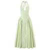 Chic White Backless Halter Dress for Summer Events ATHLEXES