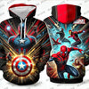 SpiderMan & Captain America 3D Print Oversized Hoodie ATHLEXES