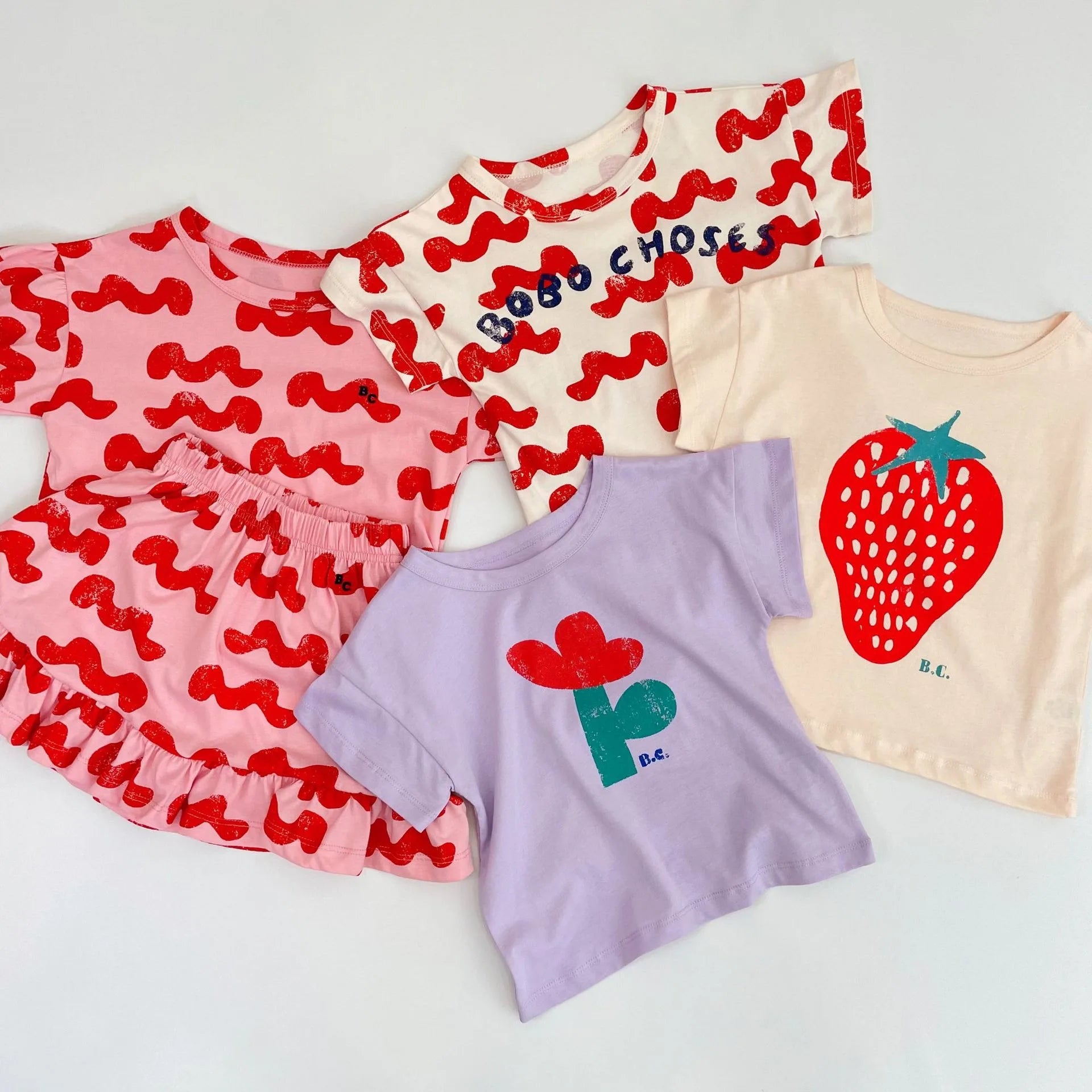 Korean Cotton Cartoon Tees for Kids 2025 Summer Collection ATHLEXES