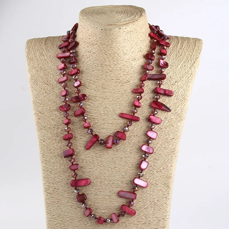 Rainbow Crystal Shell Necklace for Womenâ??s Gift ATHLEXES