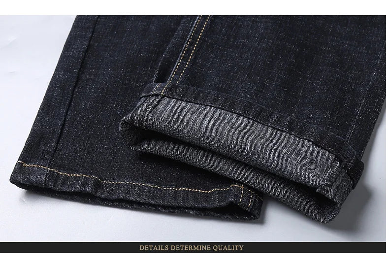 Classic Slim Fit Black Biker Jeans for Men ATHLEXES